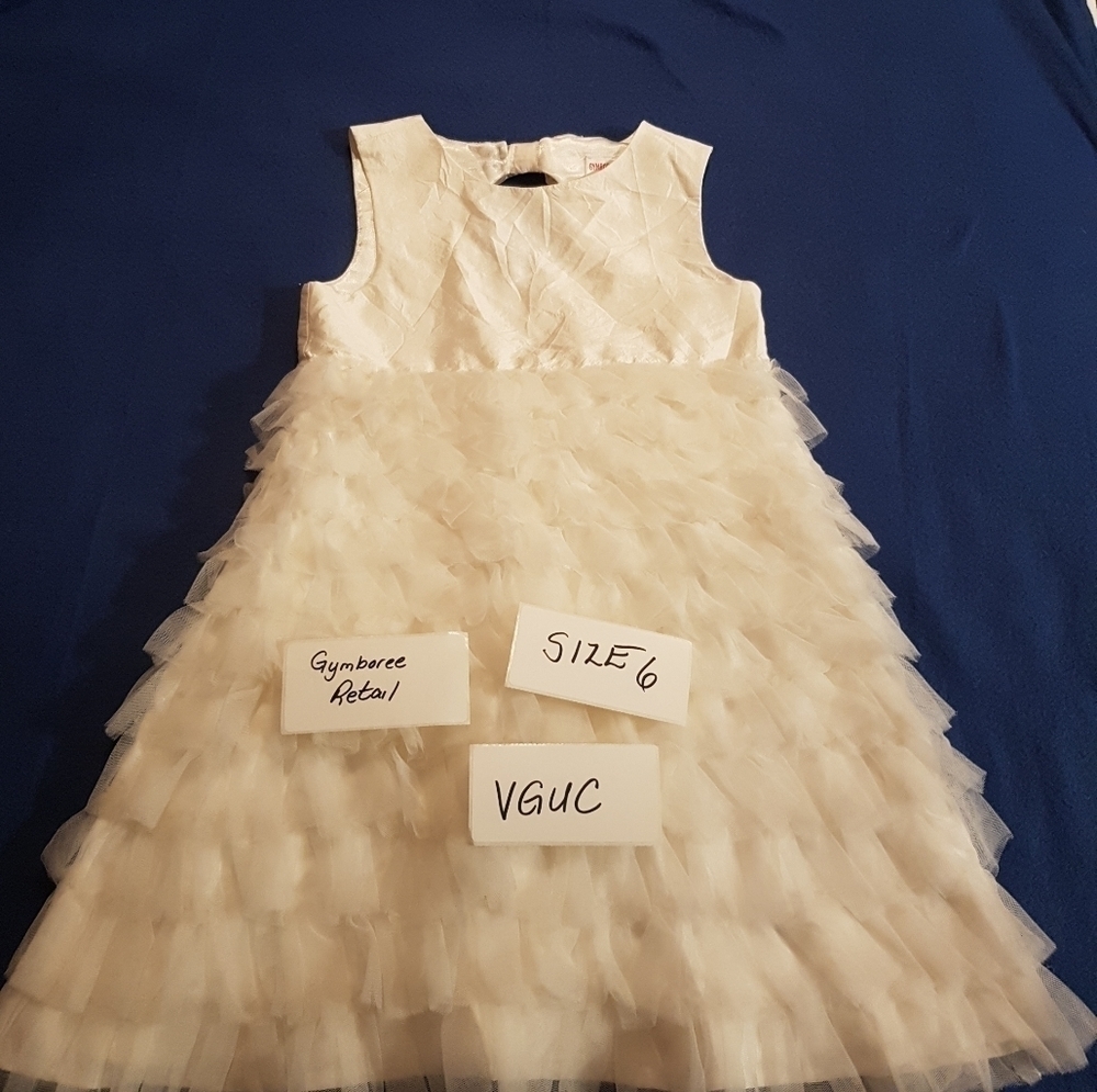 Gymboree off white silk & tulle dress size 6
